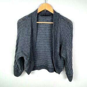 Untouched World Knit Cardigan Womens XS New Zealand Gray Open Front Cotton Blend
